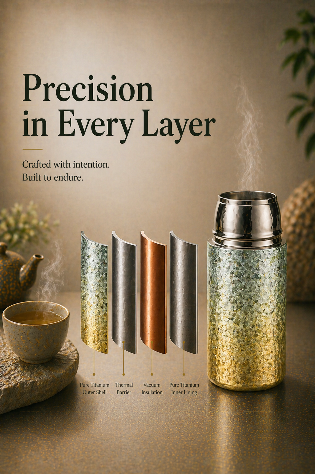 Anodized Titanium Tea Thermos